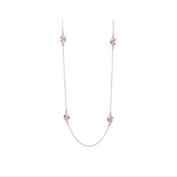 NWT $68 Kate Spade Lady Marmalade Scatter Necklace in Rose Gold Glass + DUST BAG - Picture 4 of 16